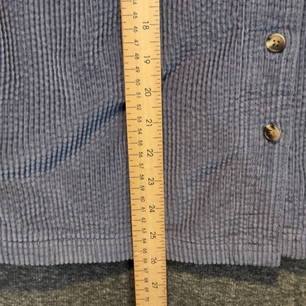 LL Bean Shirt Jacket Womens XS Blue Corduroy Plaid Flannel Lined Shacket - Picture 4 of 9